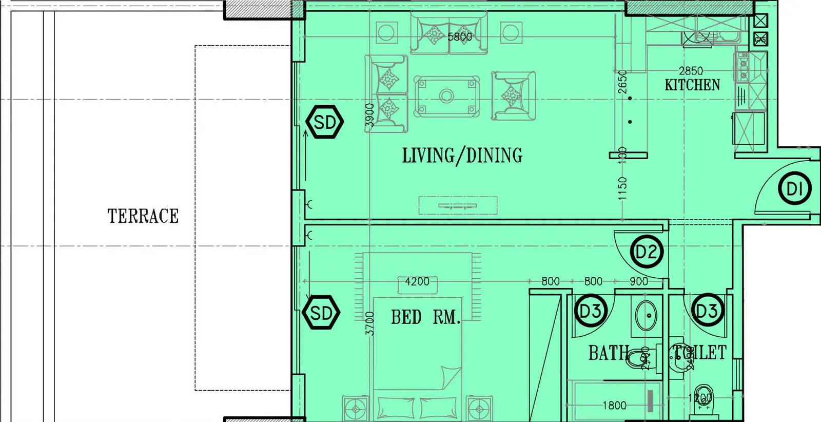 Floor plan for Type A