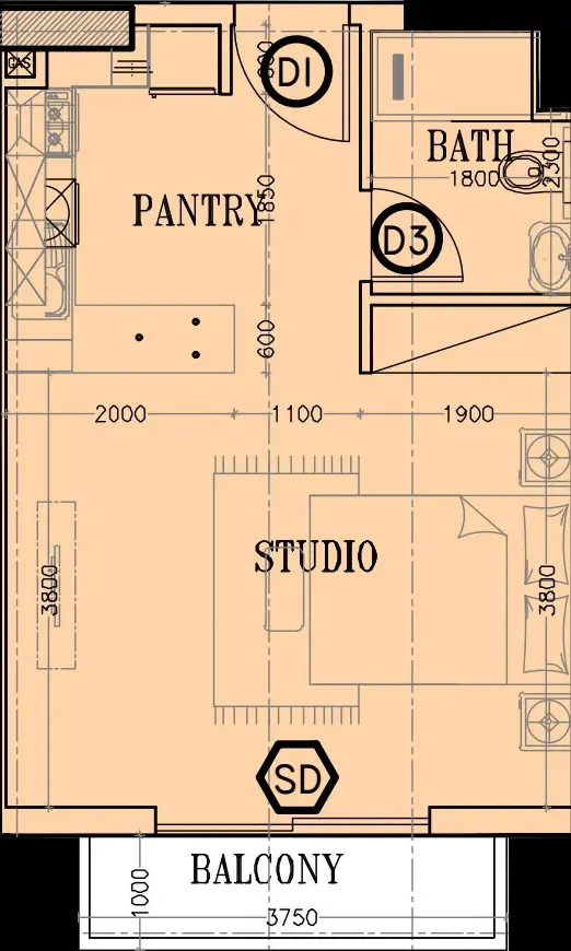 Floor plan for Type B