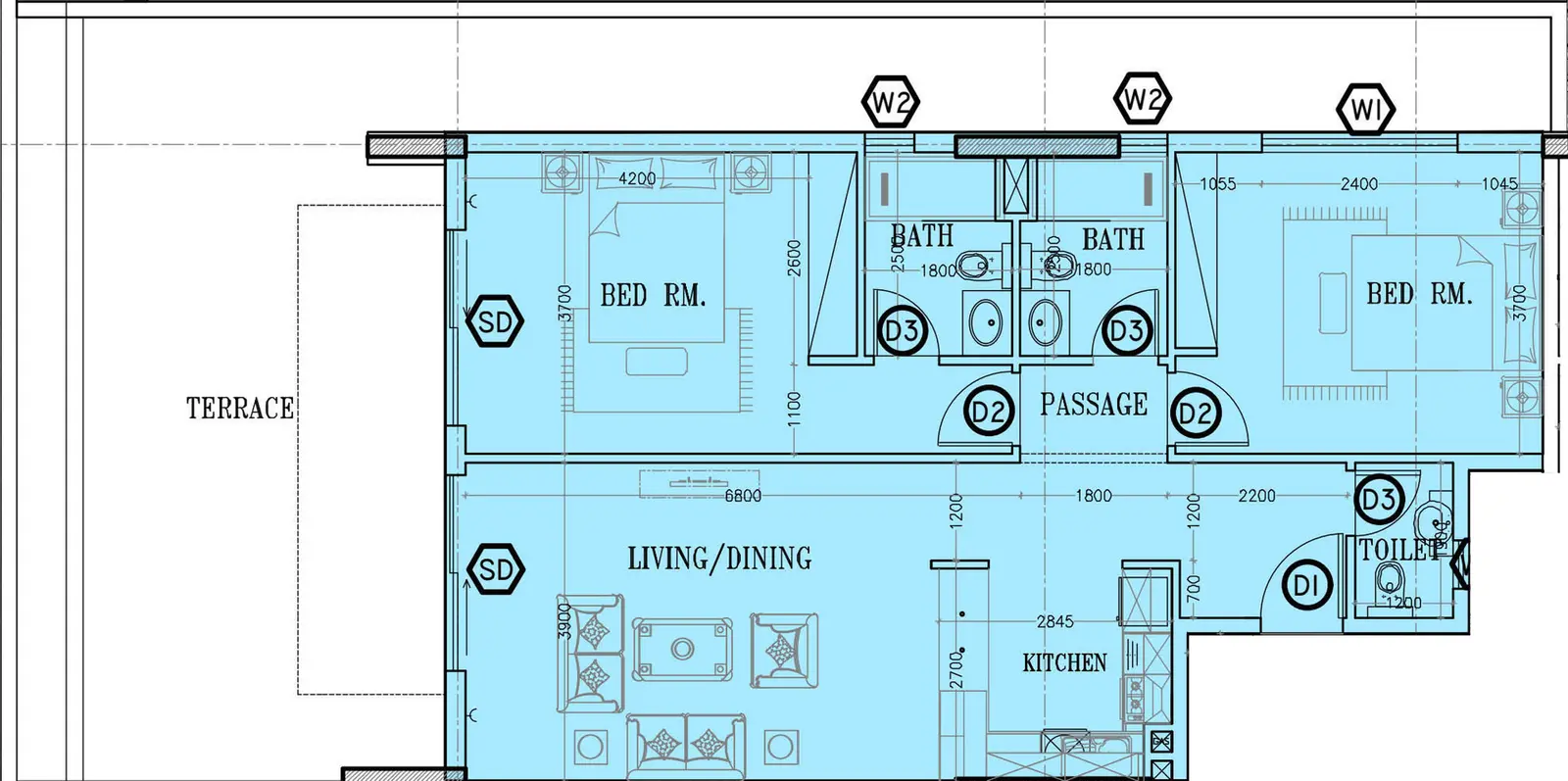 Floor plan for Type B