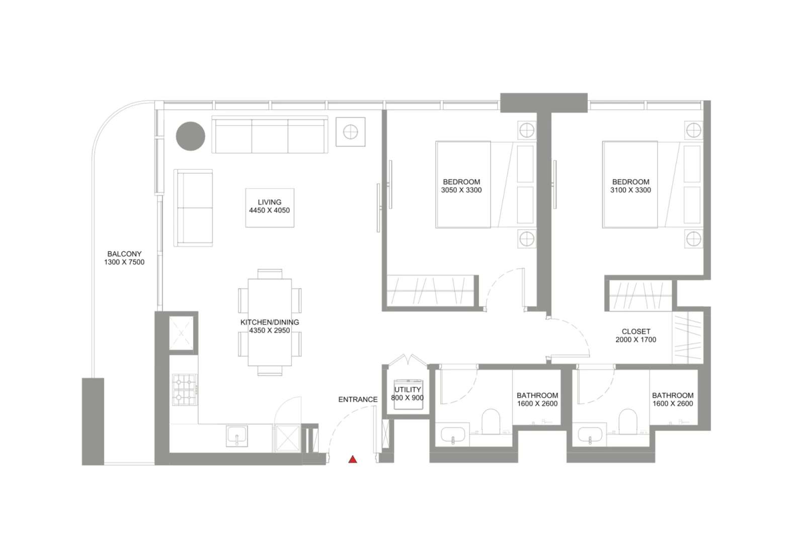 Floor plan for Type G