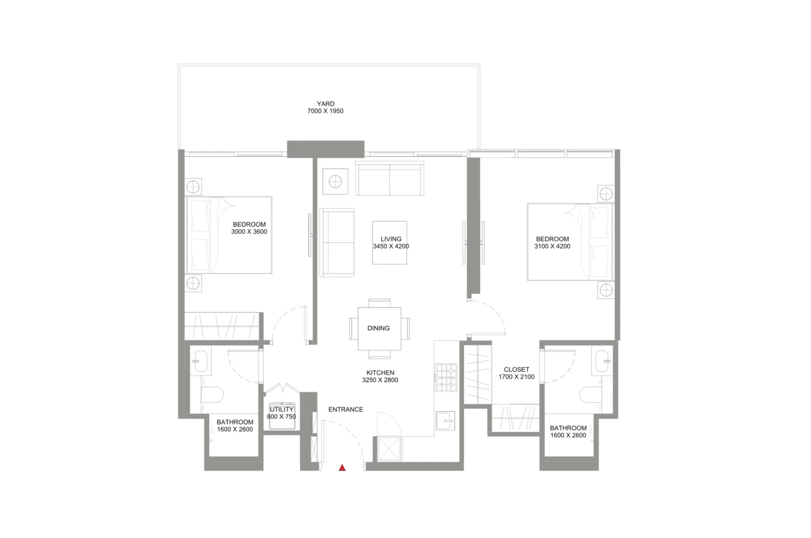 Floor plan for Type E