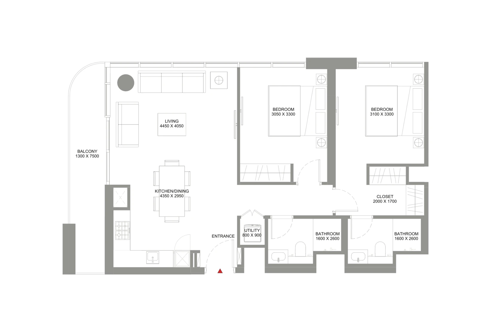 Floor plan for Type G