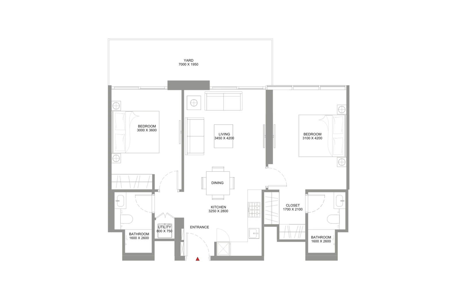 Floor plan for Type E