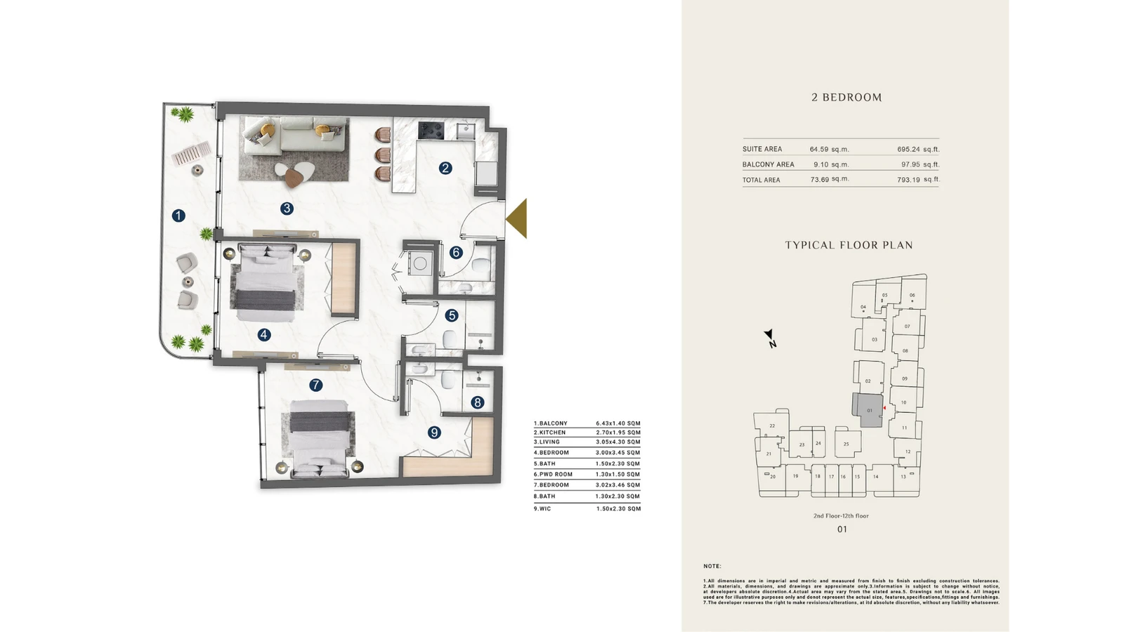 Floor plan for Type 1