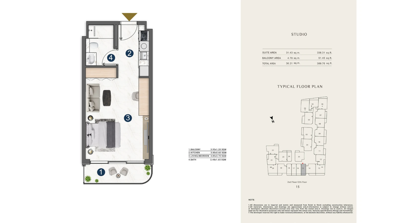 Floor plan for Type 1