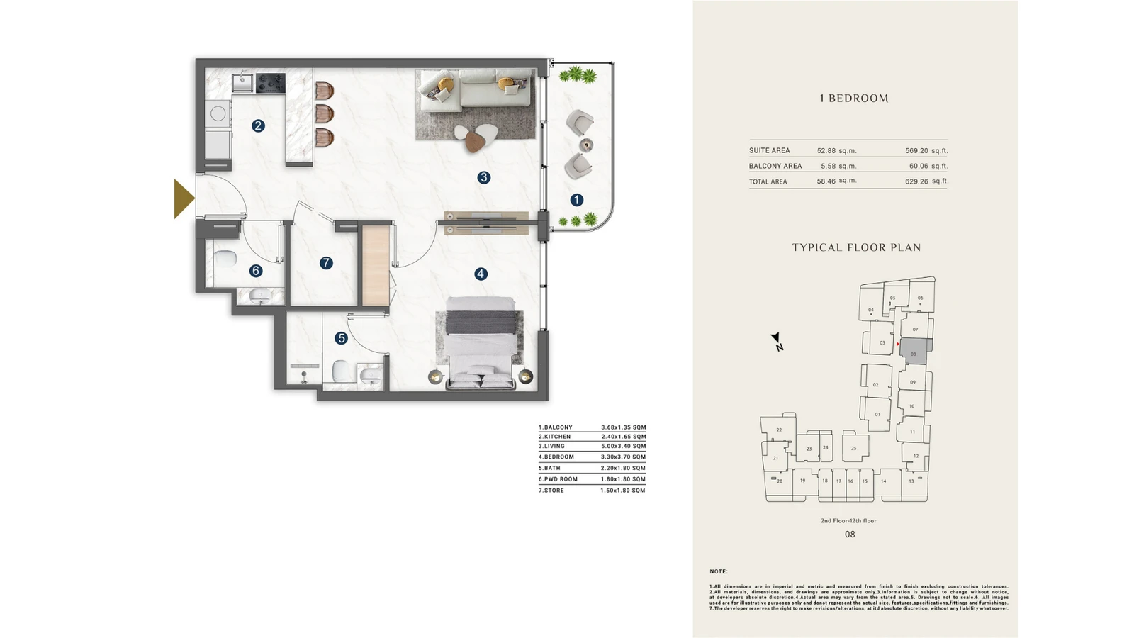 Floor plan for Type 1