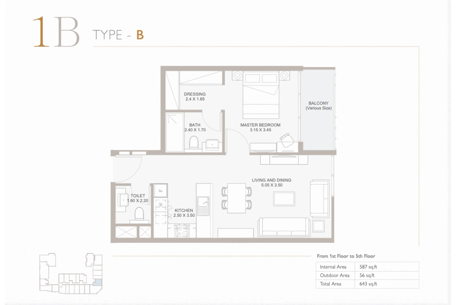 Floor plan for Type B