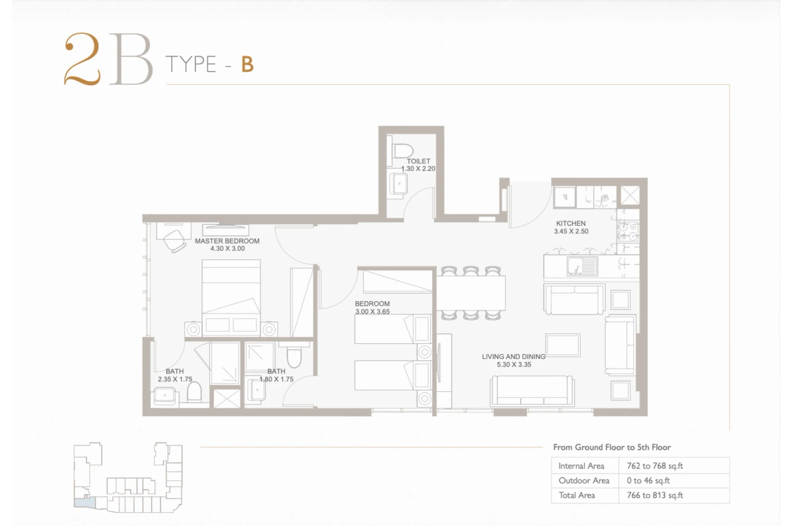 Floor plan for Type B