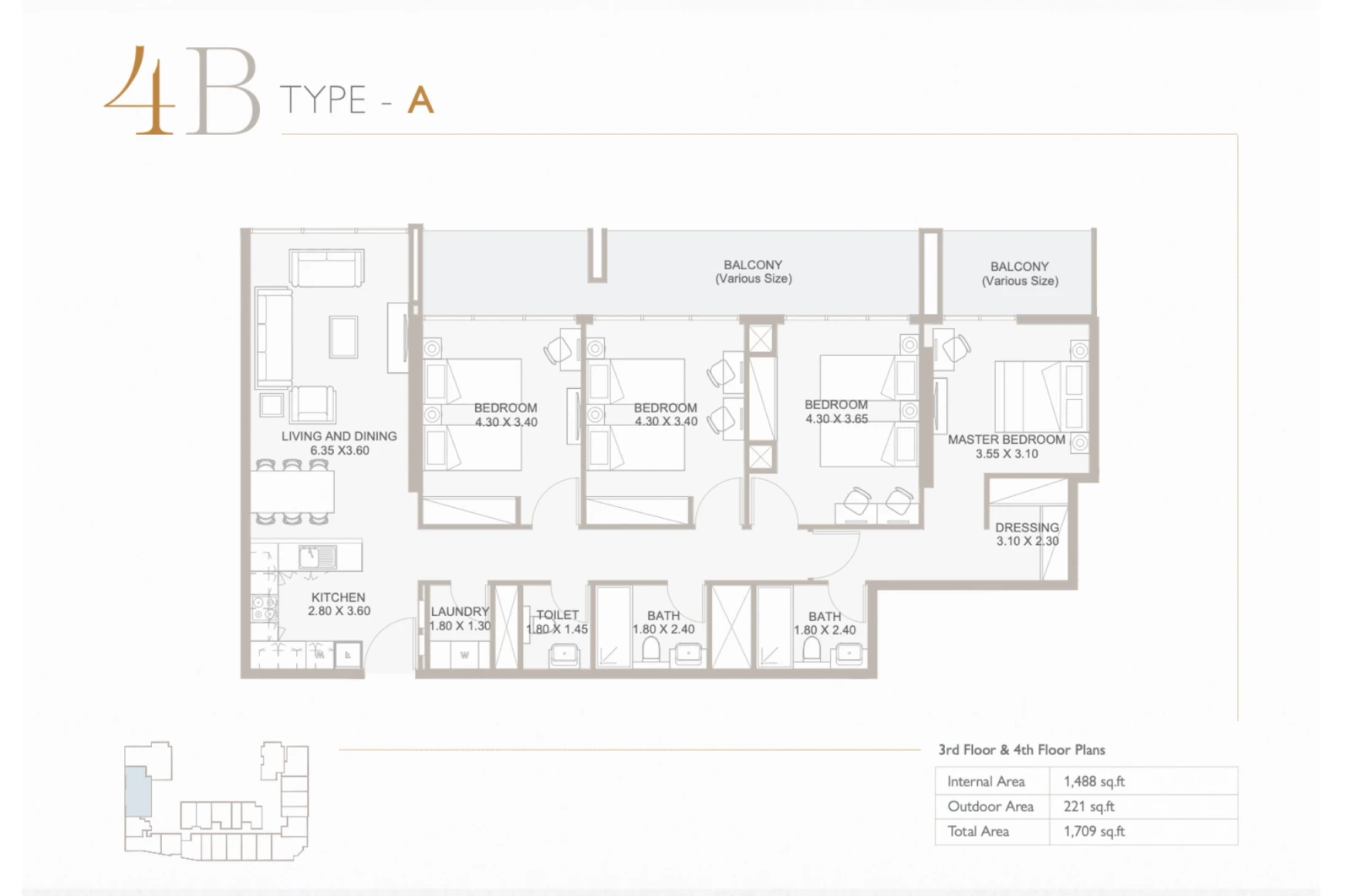 Floor plan for Type A