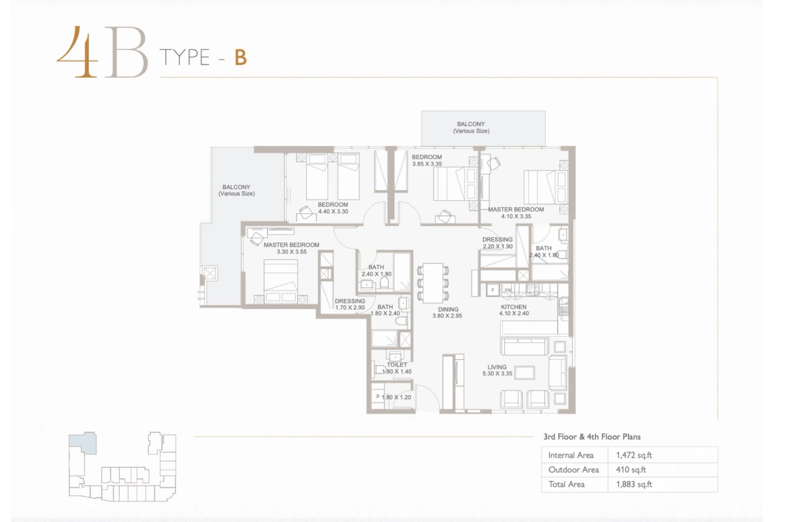 Floor plan for Type B