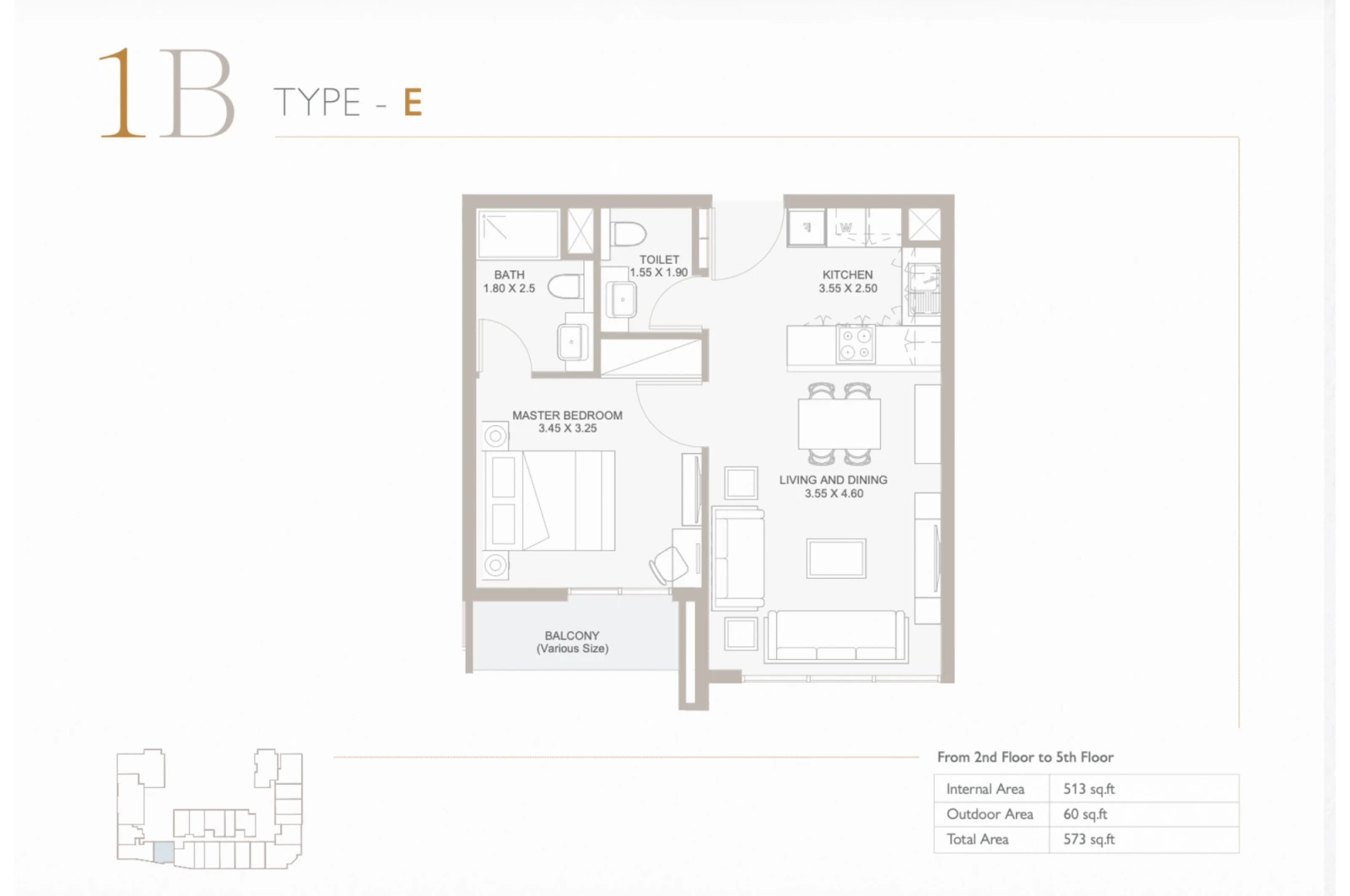 Floor plan for Type E