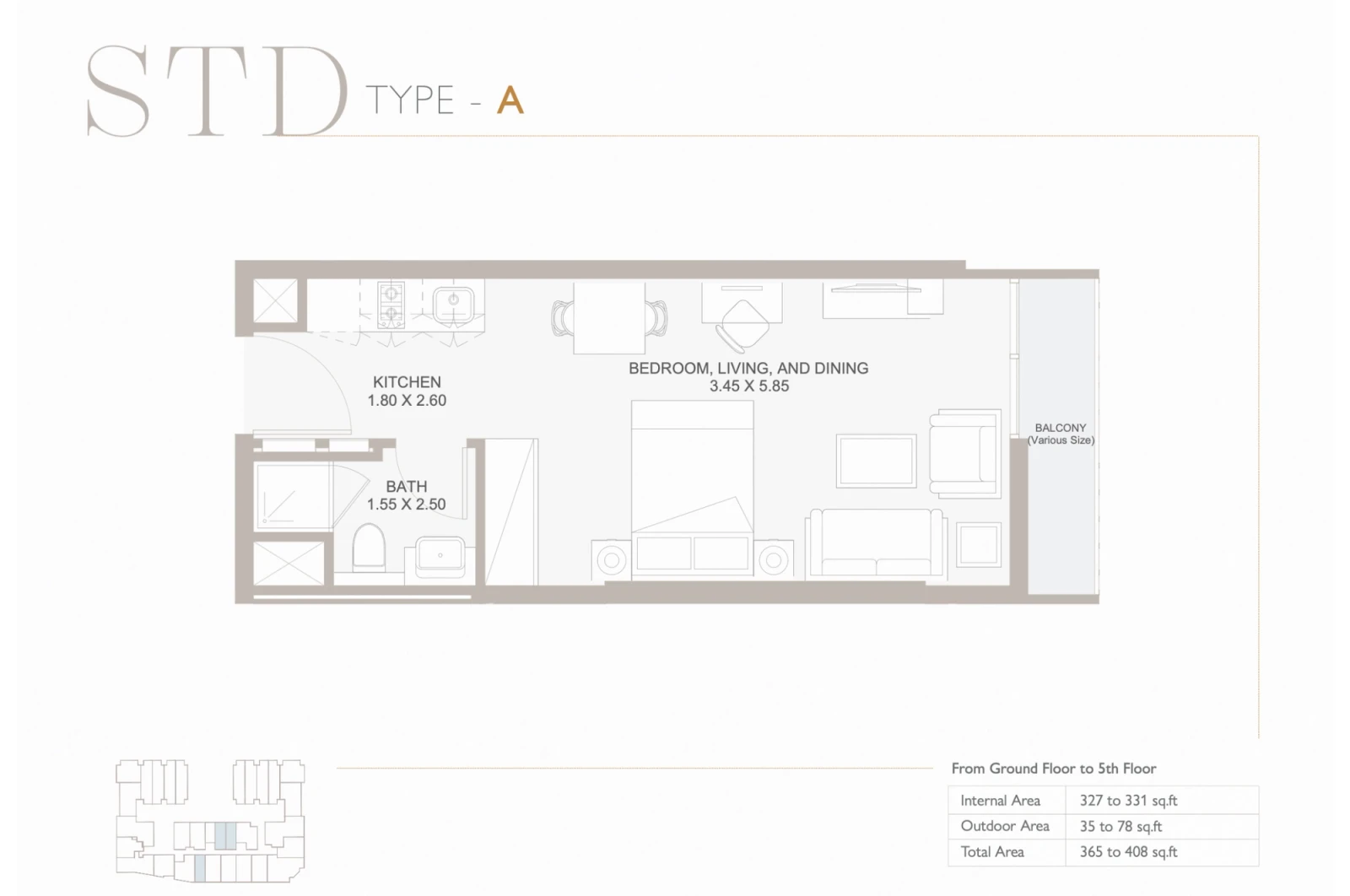 Floor plan for Type A