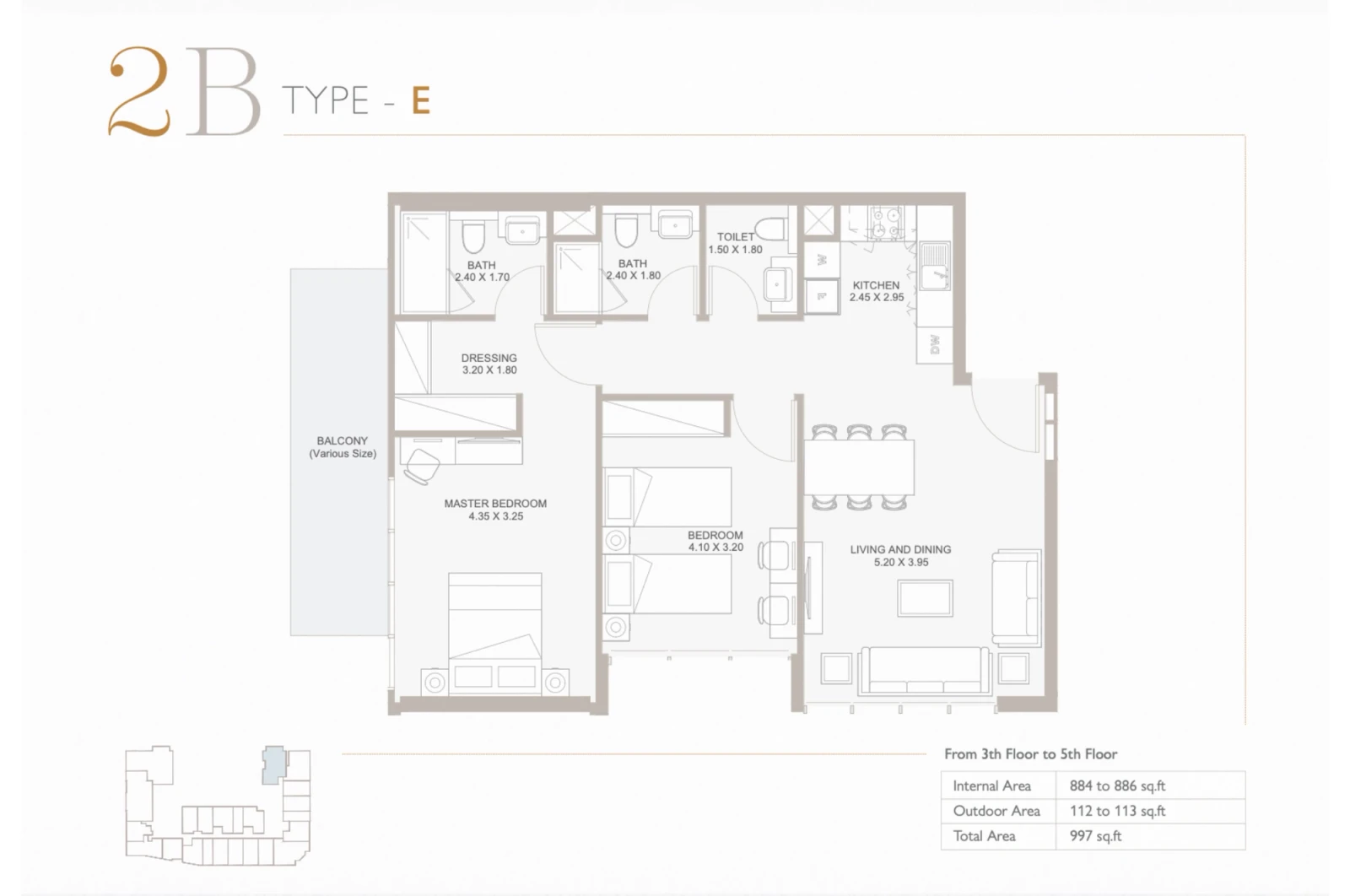 Floor plan for Type E