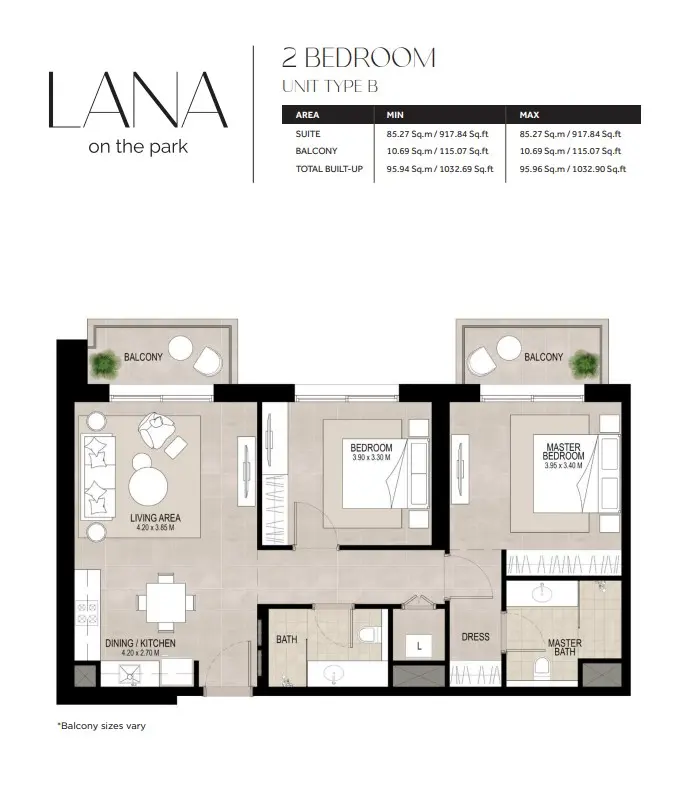 Floor plan for Type B