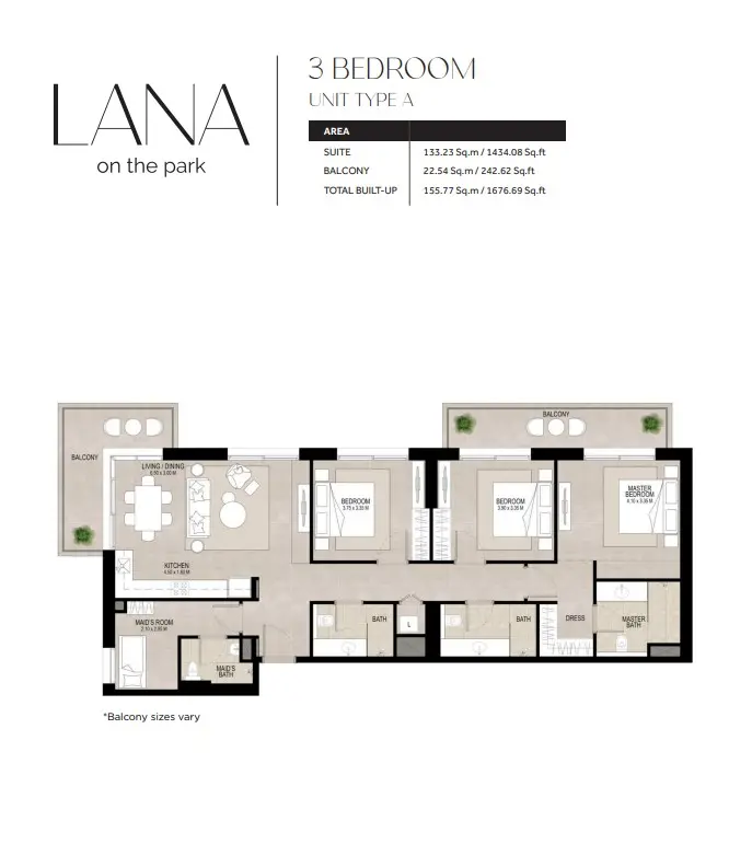 Floor plan for Type A