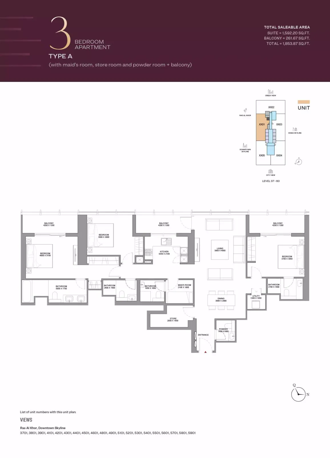 Floor plan for Type A