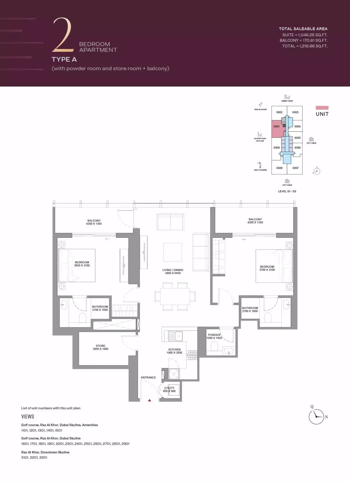 Floor plan for Type A