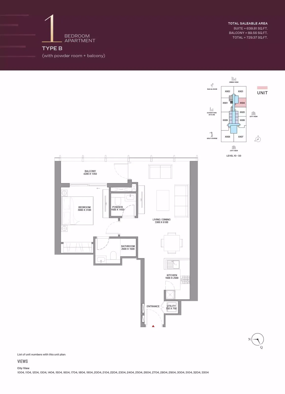 Floor plan for Type B