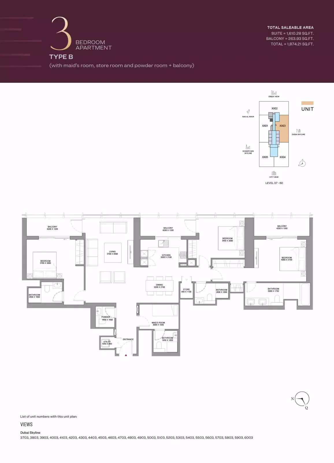 Floor plan for Type B