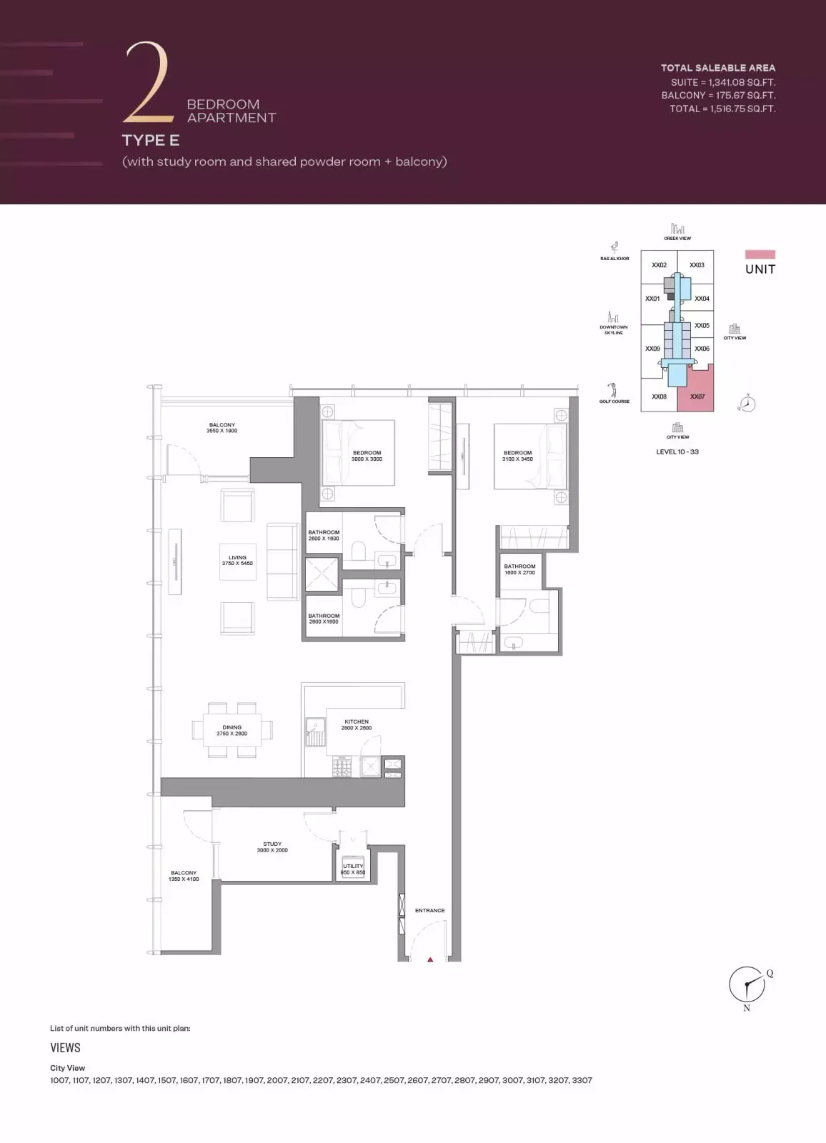 Floor plan for Type E