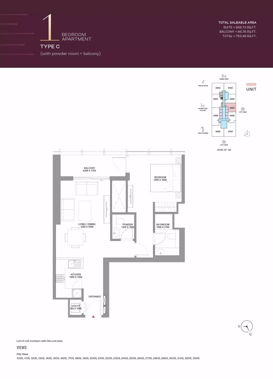 Floor plan for Type C