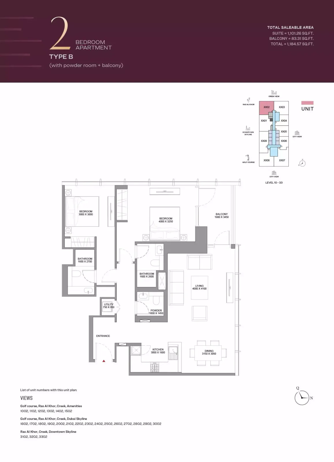 Floor plan for Type B