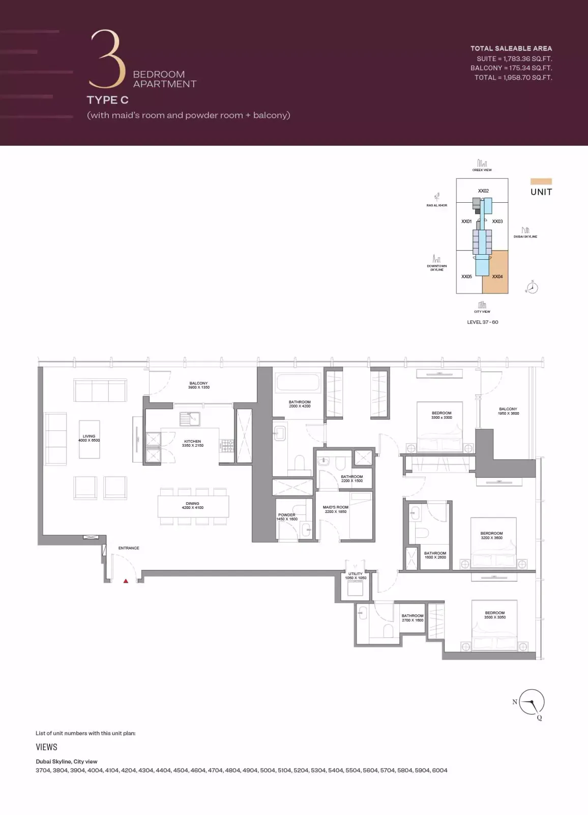 Floor plan for Type C