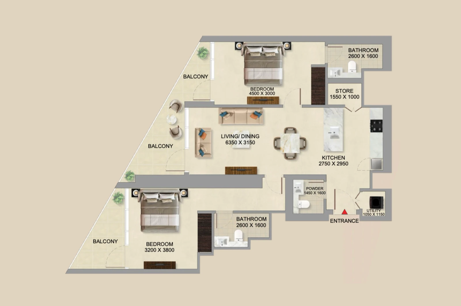 Floor plan for Type D