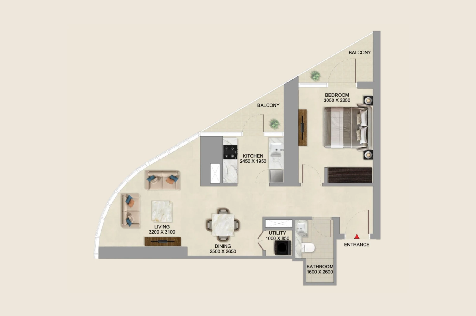 Floor plan for Type E