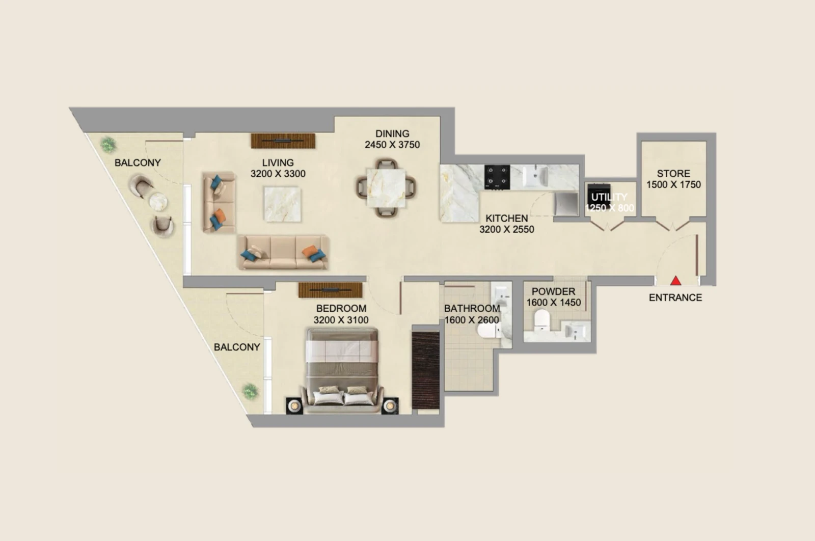Floor plan for Type G