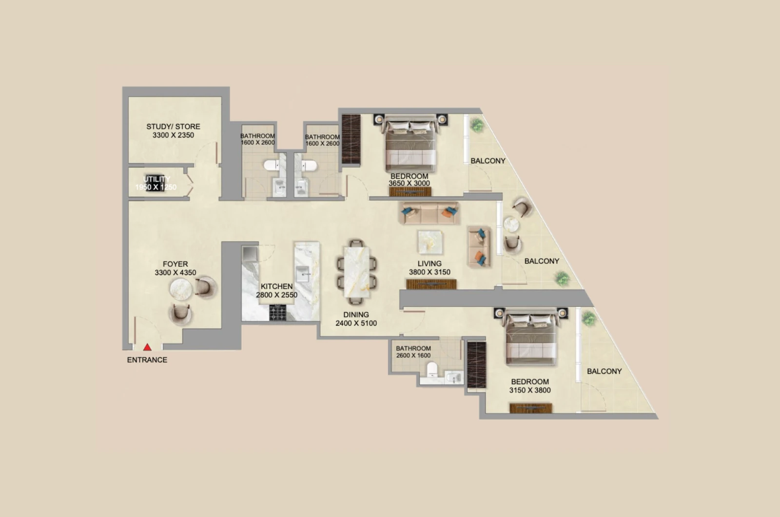 Floor plan for Type E