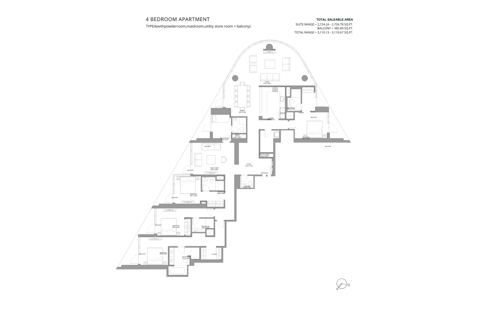 Floor plan for Type A