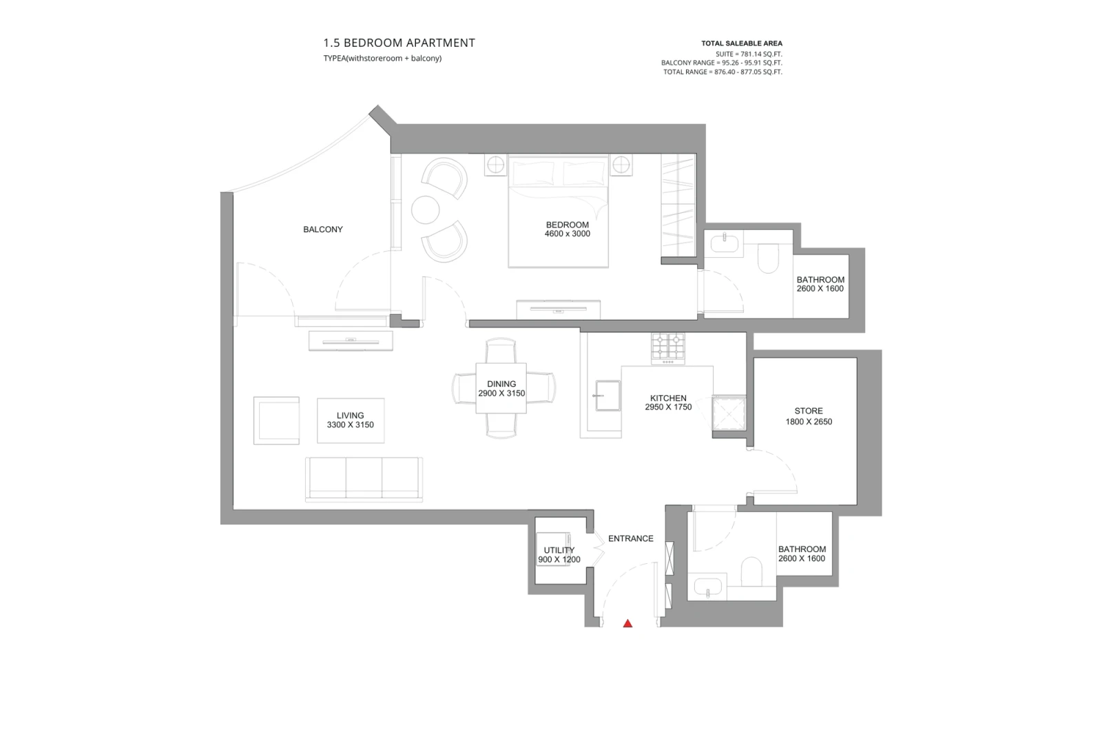 Floor plan for Type A1