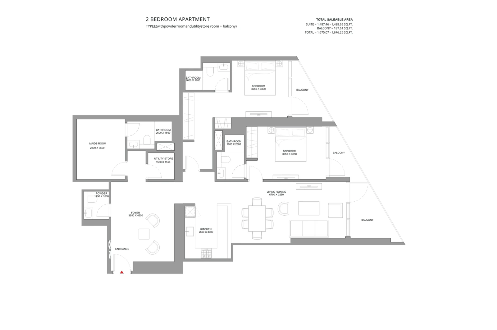 Floor plan for Type E