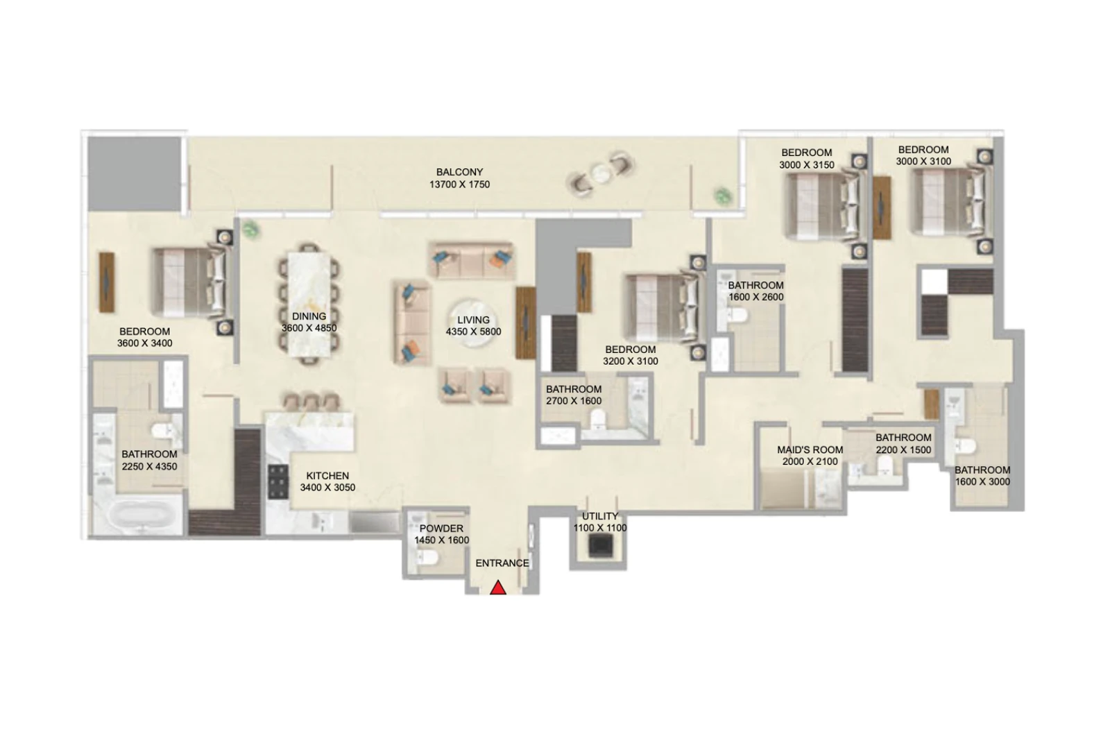 Floor plan for Type A