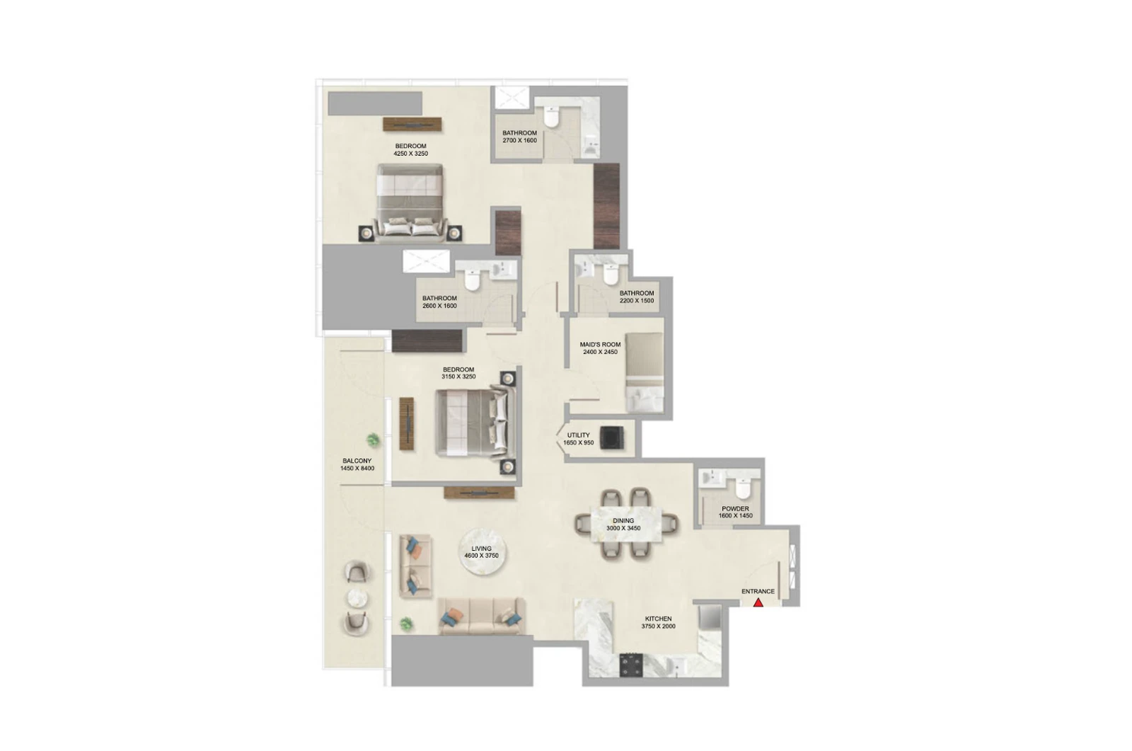 Floor plan for Type F
