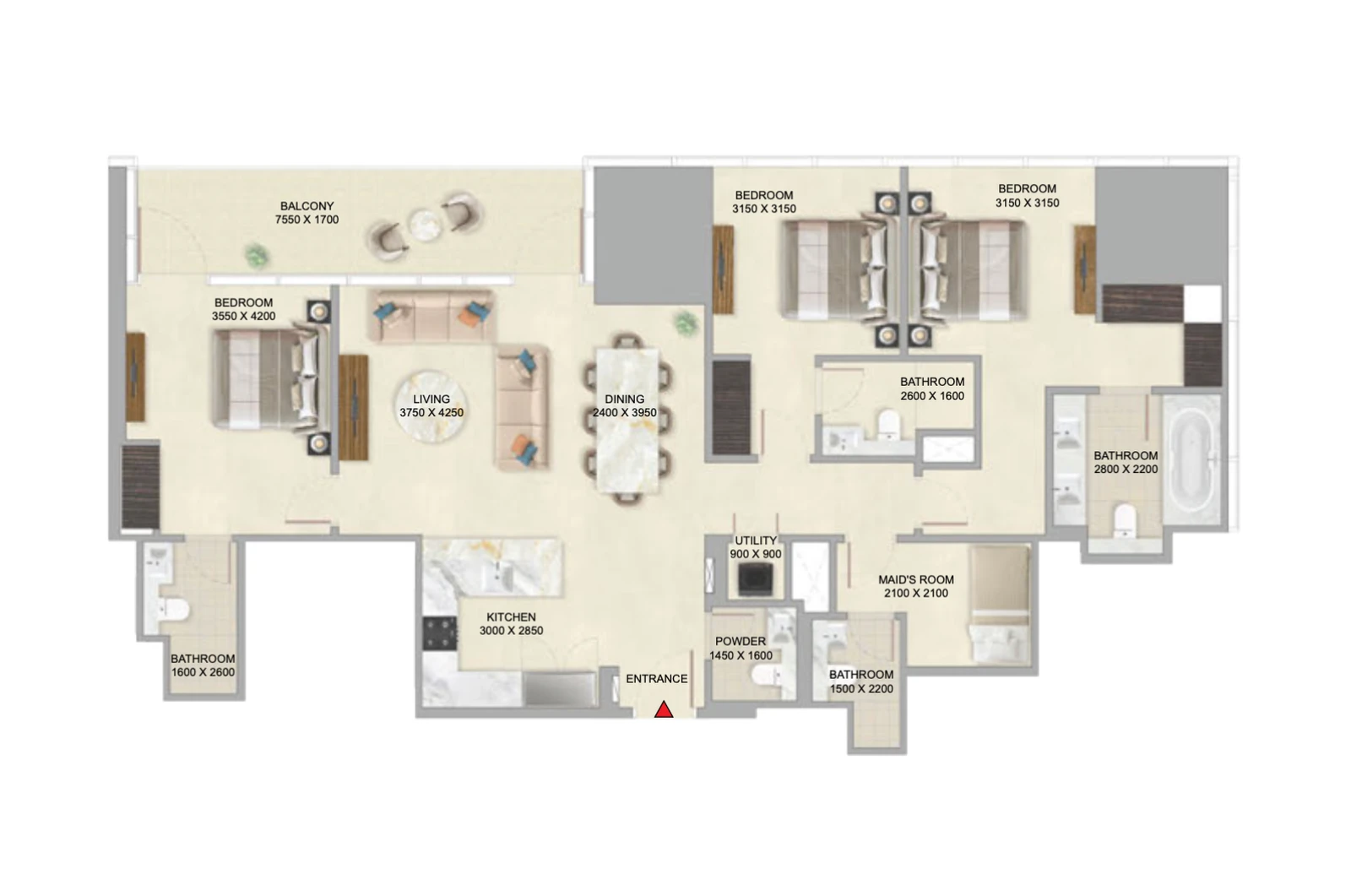 Floor plan for Type B