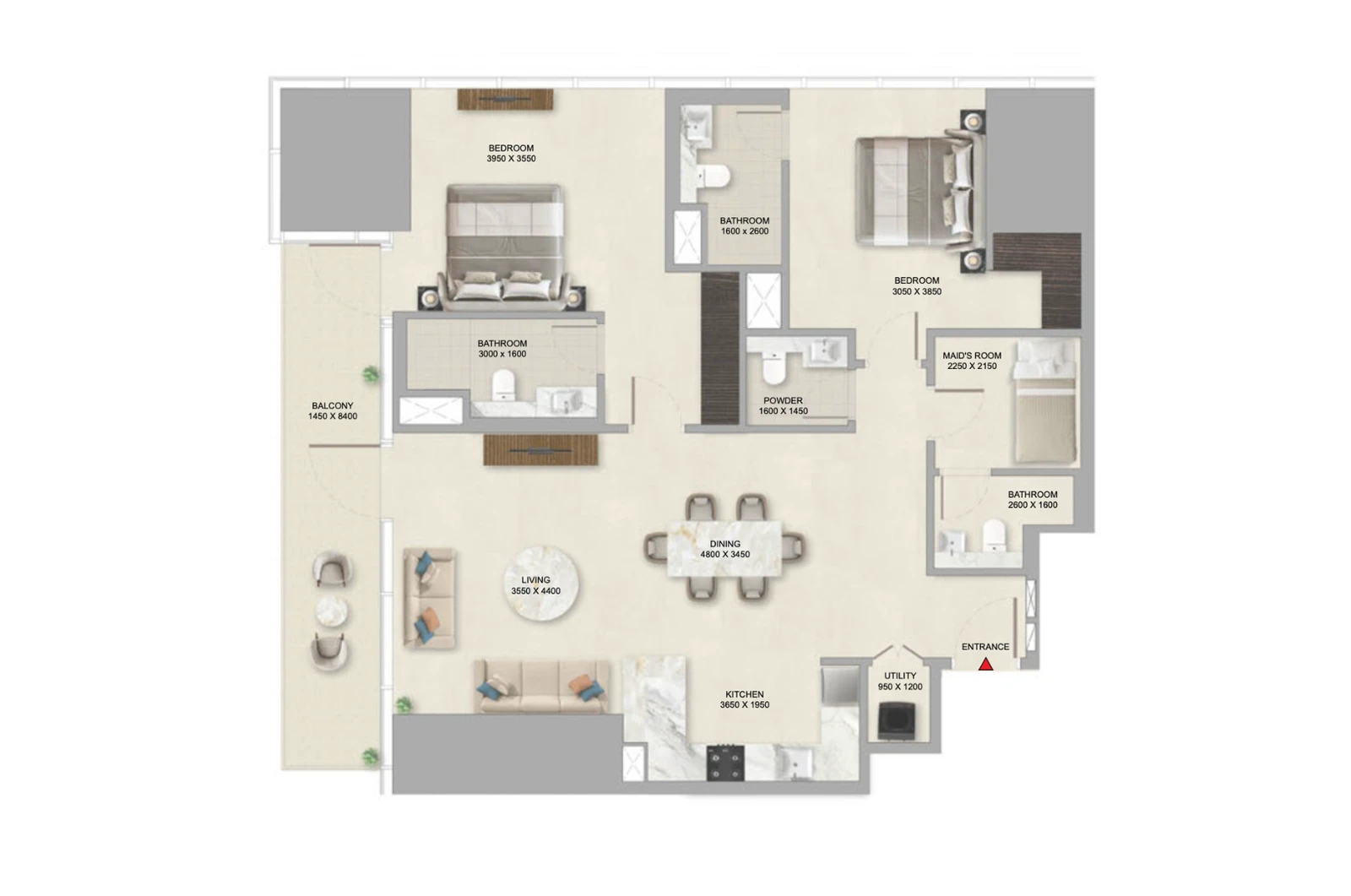 Floor plan for Type L