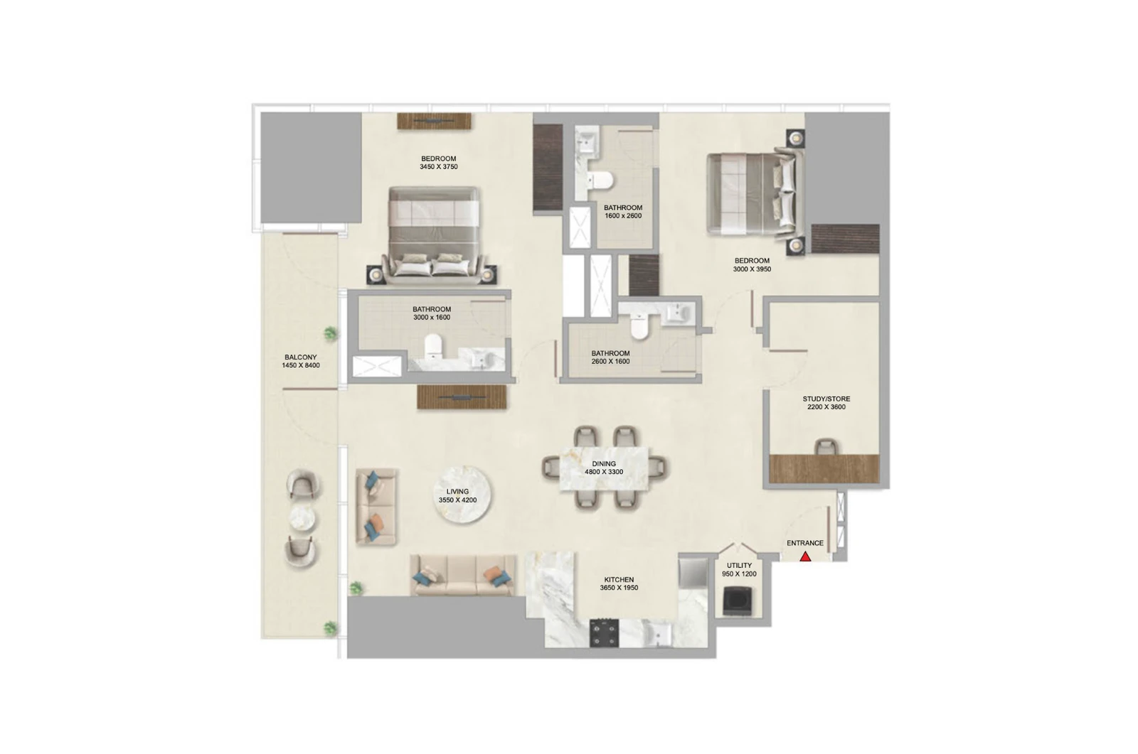 Floor plan for Type K