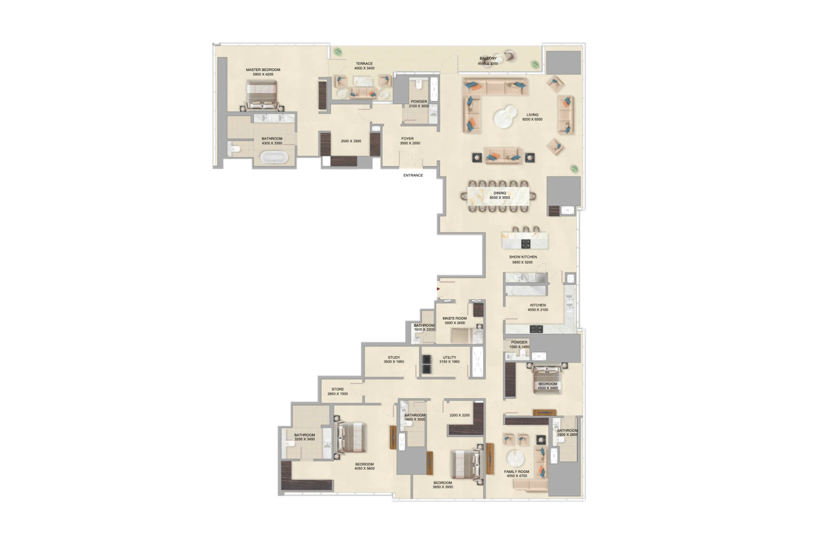Floor plan for Type B