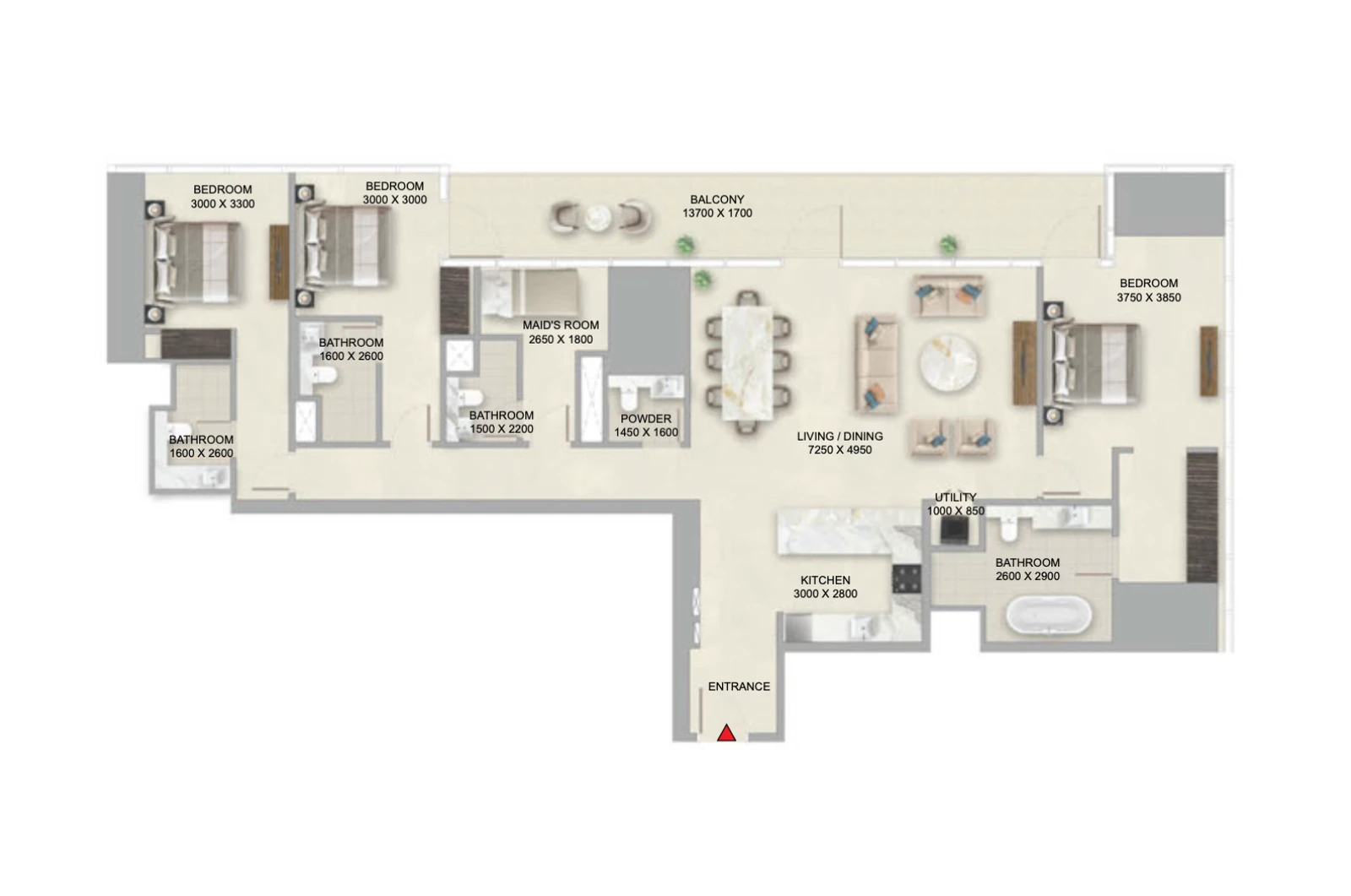 Floor plan for Type A