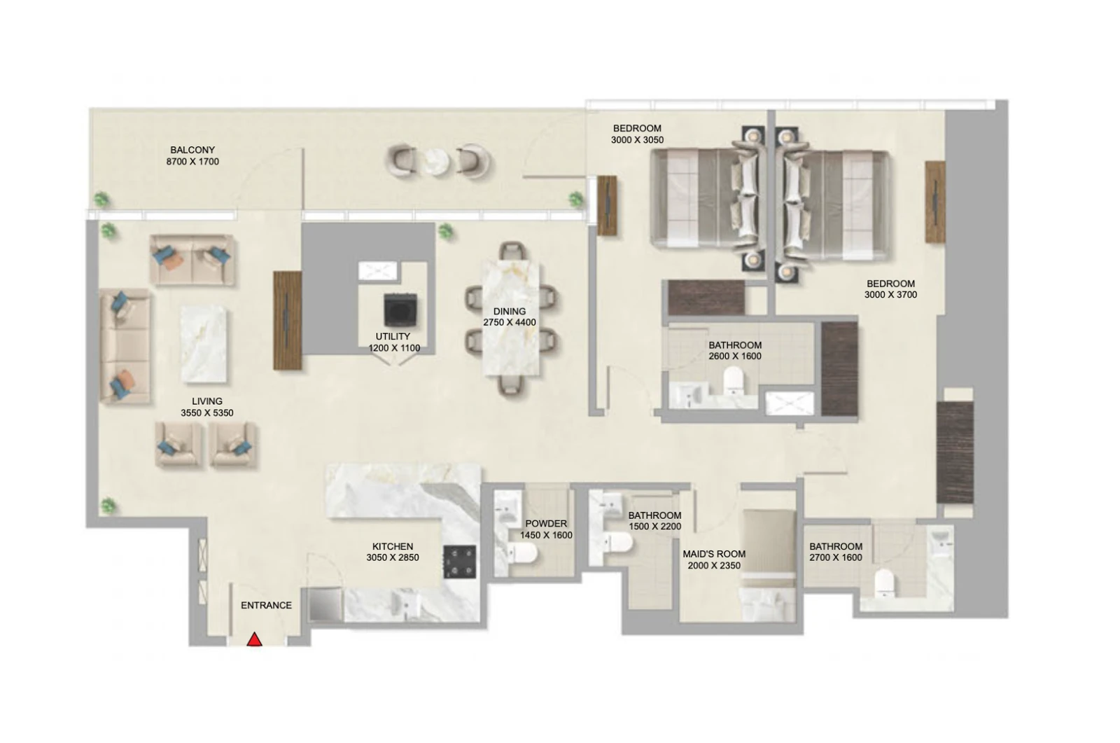 Floor plan for Type J