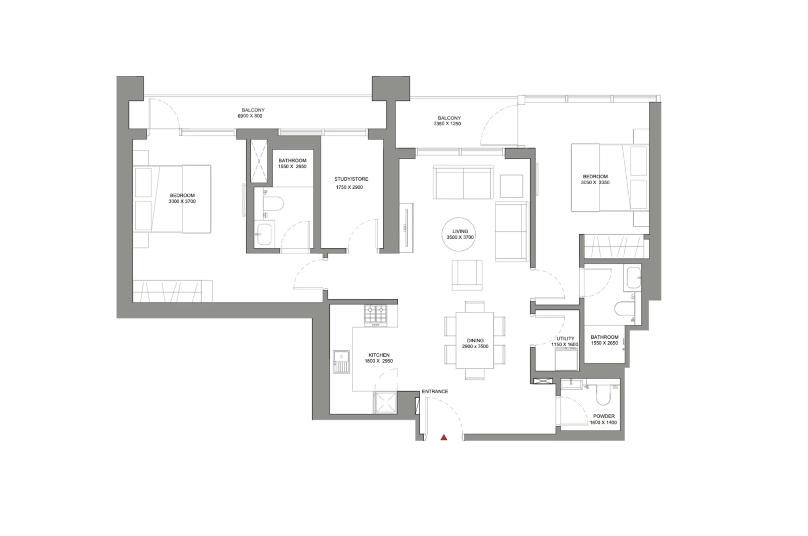 Floor plan for Type A1