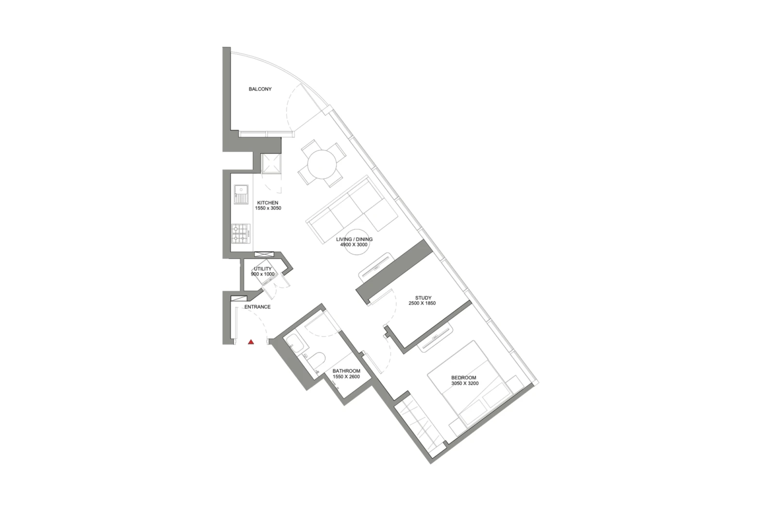 Floor plan for Type A1