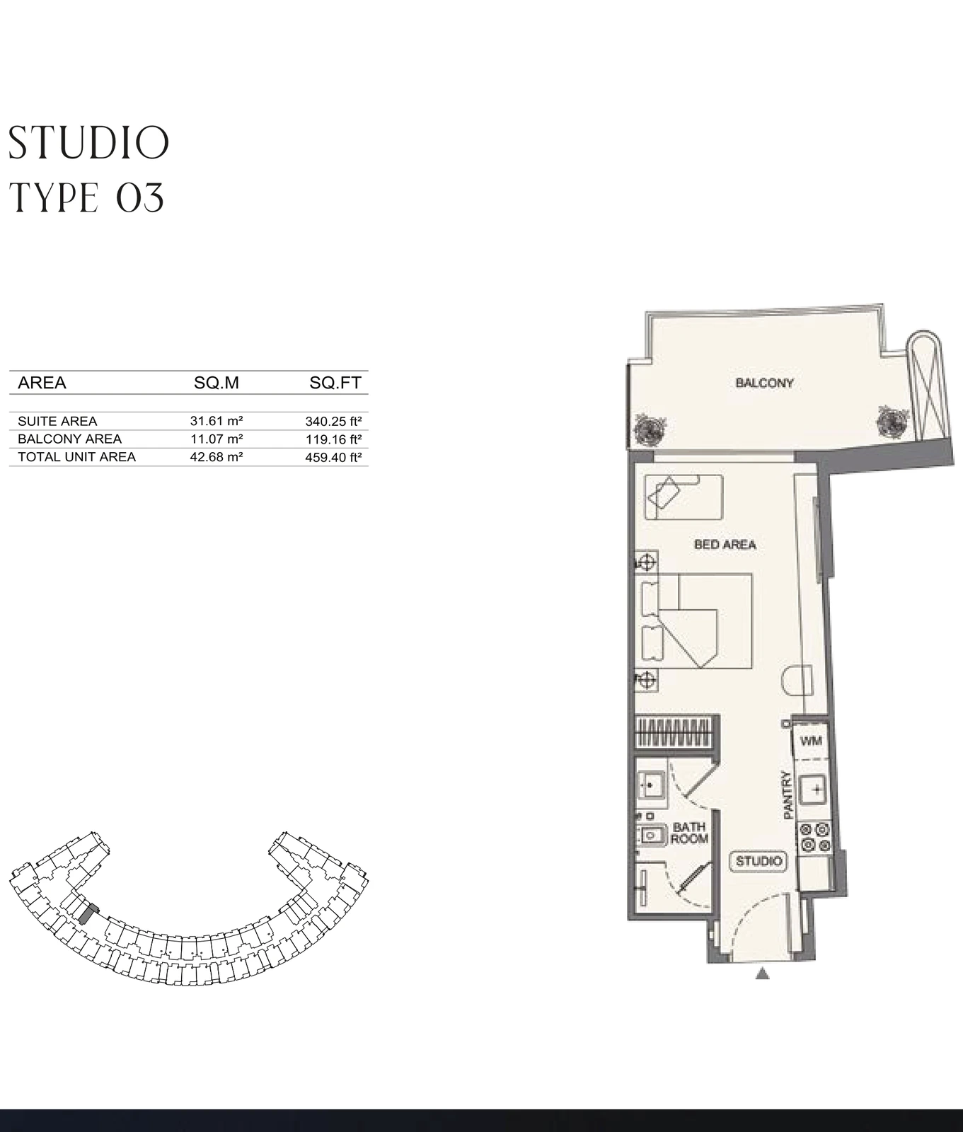 Floor plan for Studio - Type 03