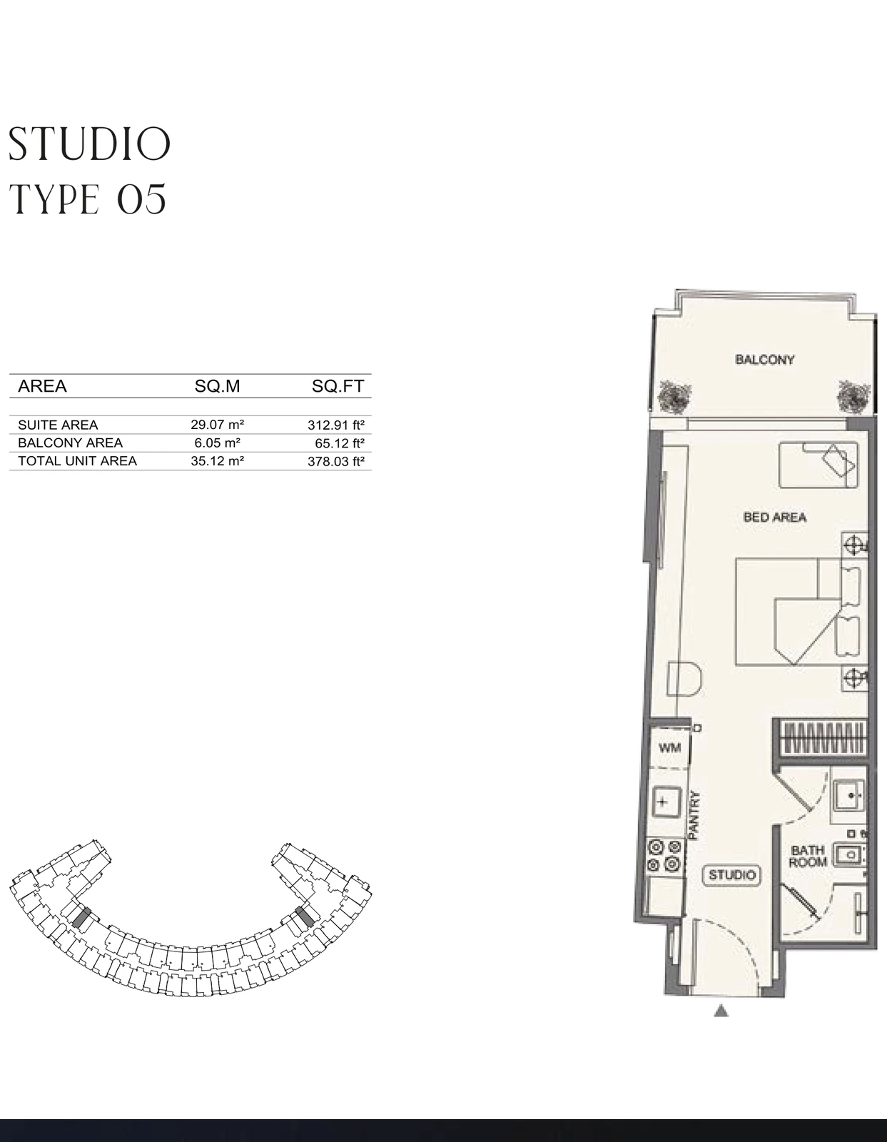 Floor plan for Studio - Type 05