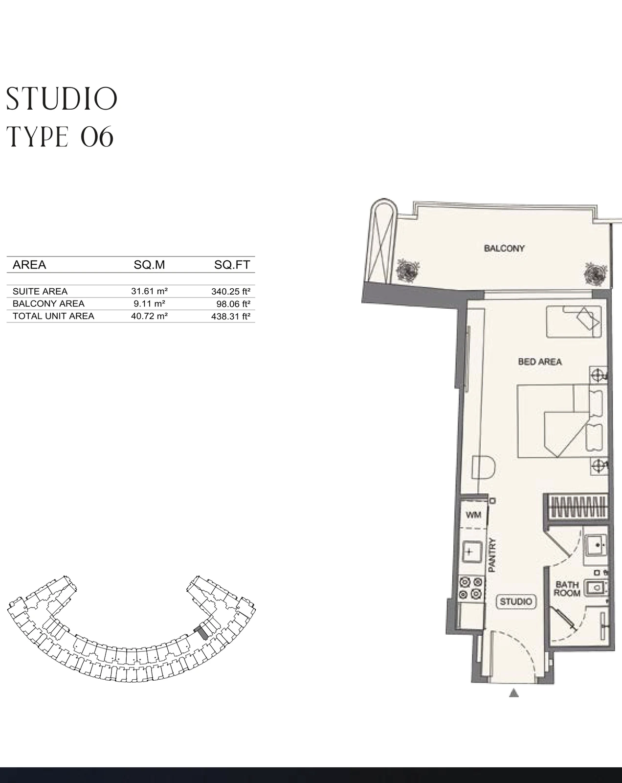 Floor plan for Studio - Type 06