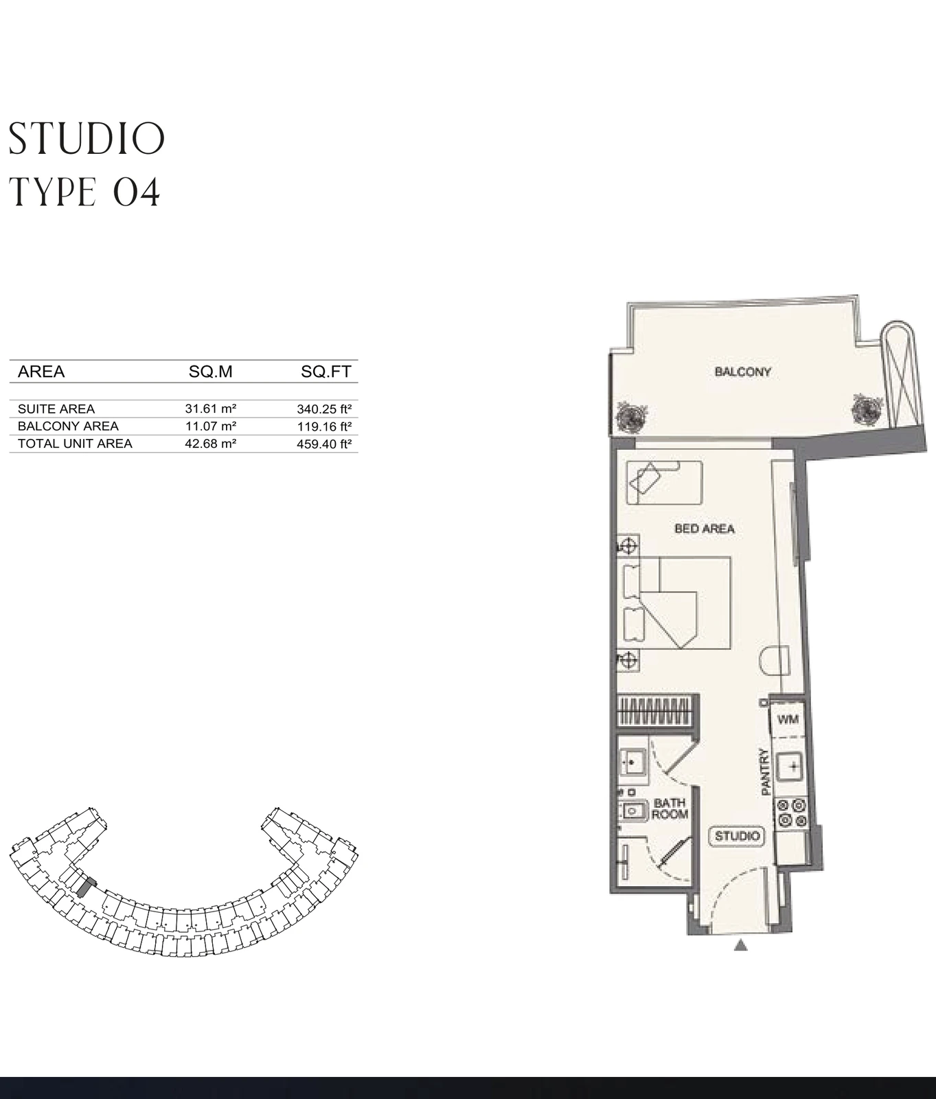 Floor plan for Studio - Type 04