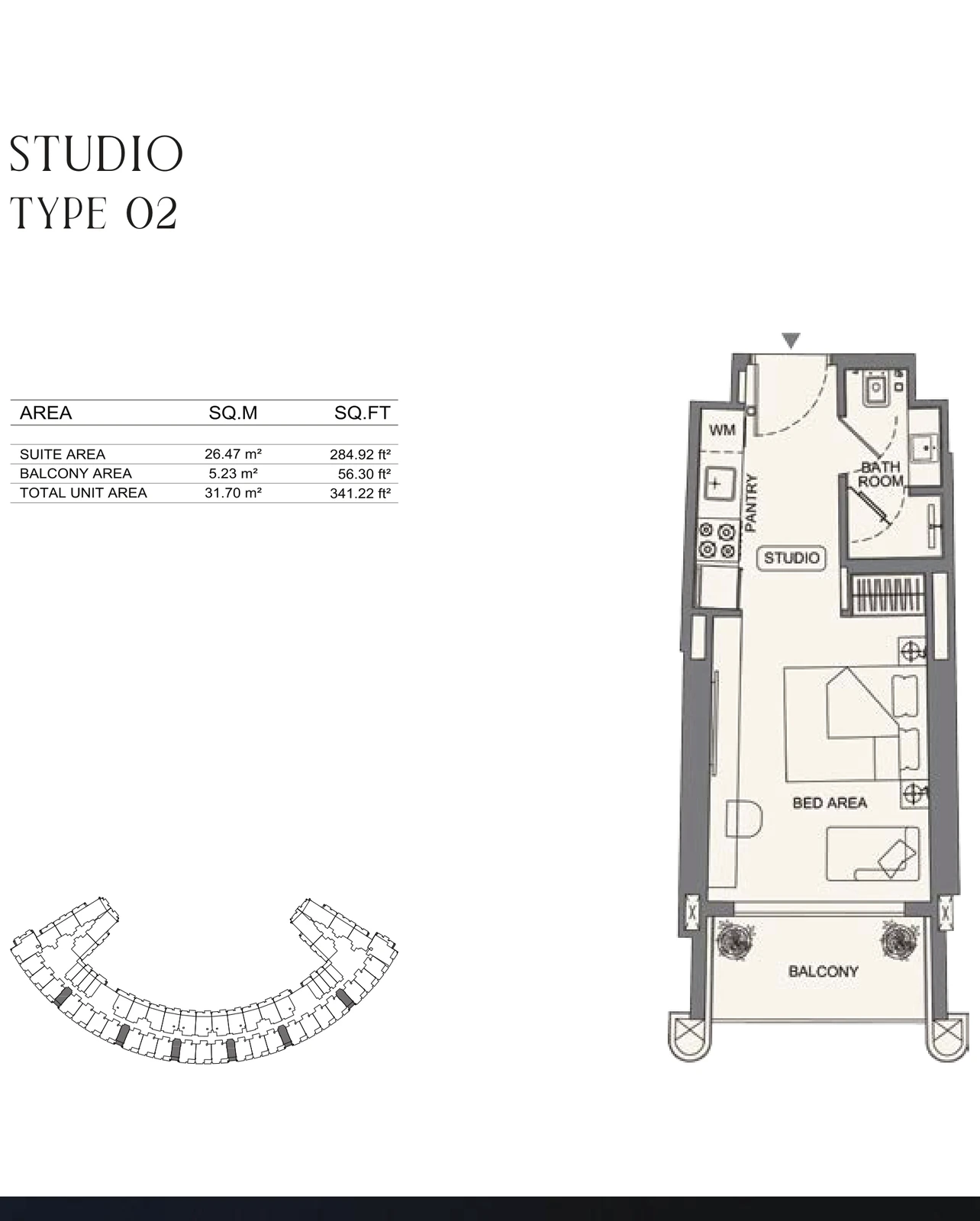 Floor plan for Studio - Type 02