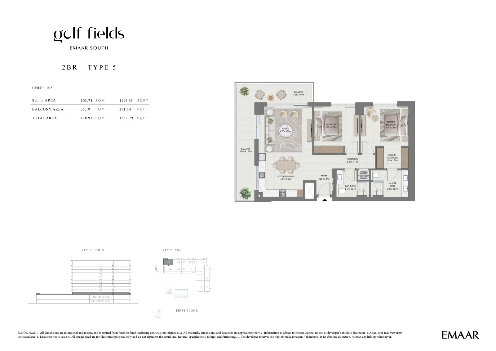 Floor plan for 2 BR – Type 5